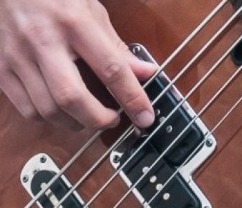 gitaar en vingers op de snaren 